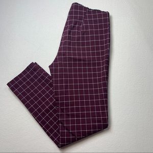 ELLE Pull-On Maroon & White Trousers